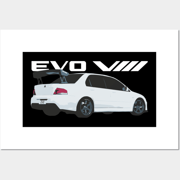 wicked white evo 8 Wall Art by cowtown_cowboy